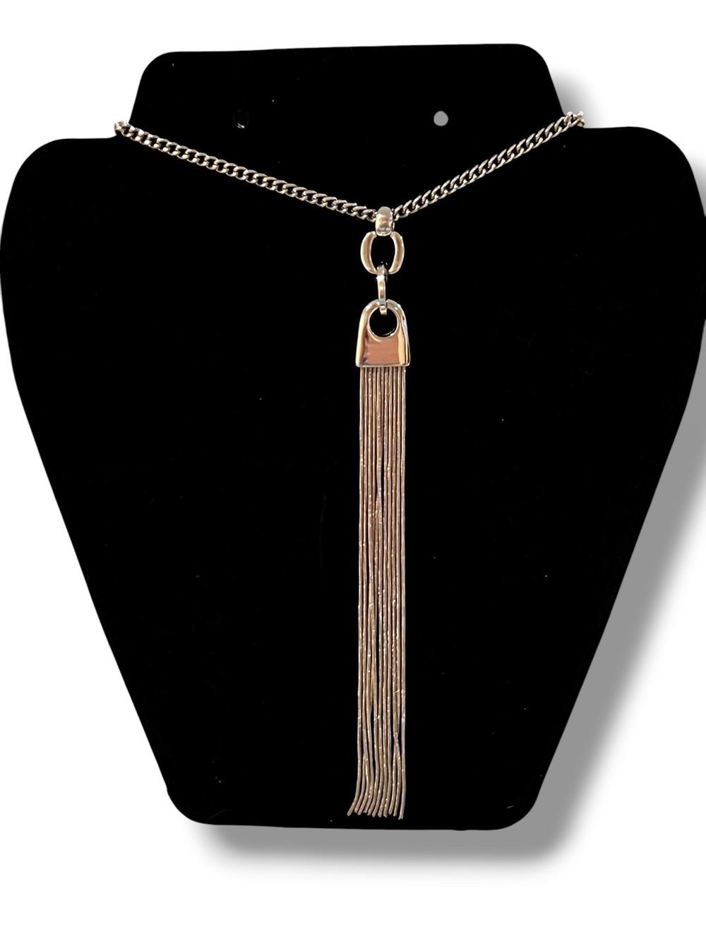 The Limited Silver Tone  Tassel (5") 21” Statement Necklace D-9